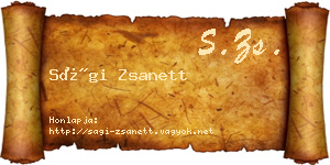 Sági Zsanett névjegykártya
